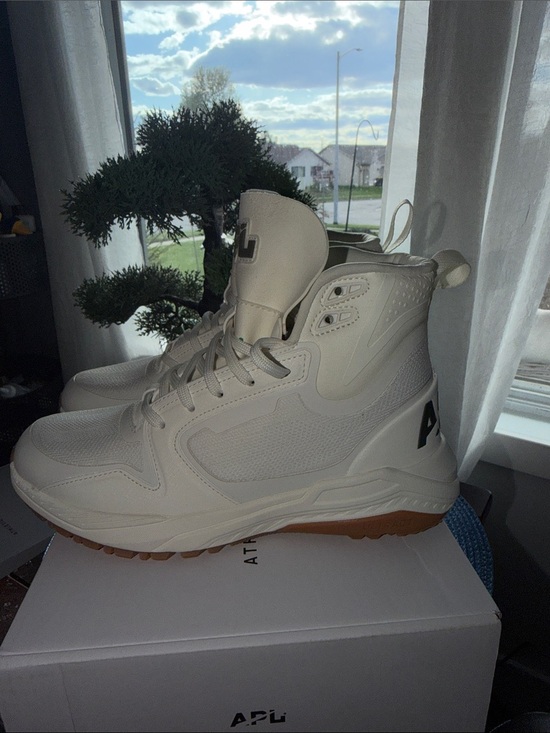 APL Women’s High-Top Athletic Sneakers in Cream with Gum Outsole main image 7